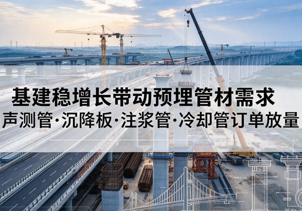 修武基建稳增长带动预埋监测管材需求，声测管、沉降板、注浆管订单持续放量
